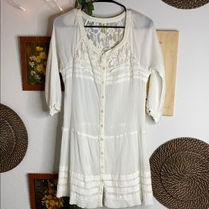 Free People Sheer Peasant Top Size Small